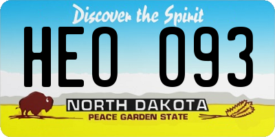 ND license plate HEO093