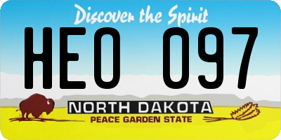 ND license plate HEO097
