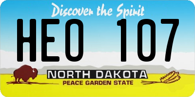 ND license plate HEO107