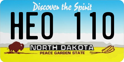 ND license plate HEO110