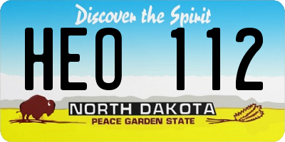 ND license plate HEO112