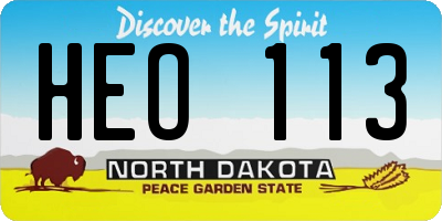ND license plate HEO113