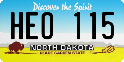 ND license plate HEO115