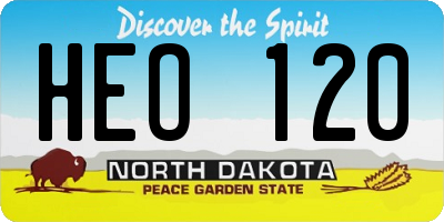ND license plate HEO120