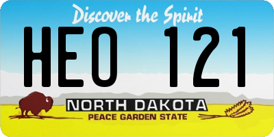 ND license plate HEO121