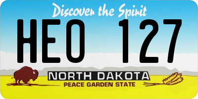 ND license plate HEO127