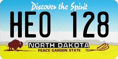 ND license plate HEO128