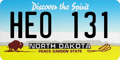 ND license plate HEO131