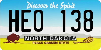 ND license plate HEO138