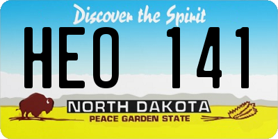 ND license plate HEO141