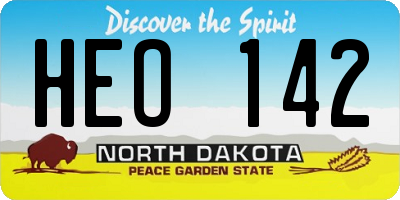 ND license plate HEO142