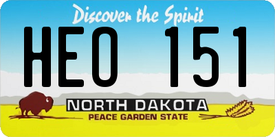 ND license plate HEO151