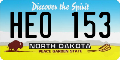 ND license plate HEO153