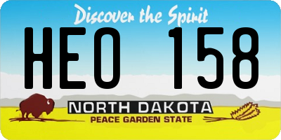 ND license plate HEO158