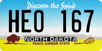 ND license plate HEO167