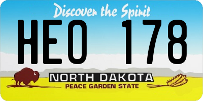 ND license plate HEO178