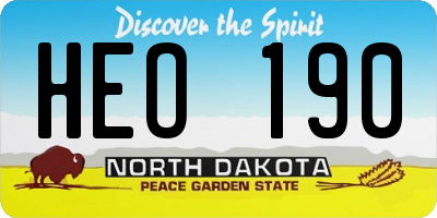 ND license plate HEO190