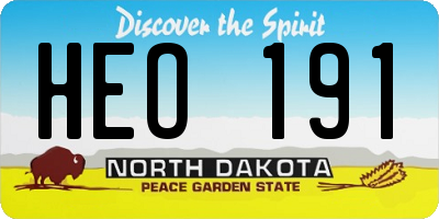ND license plate HEO191