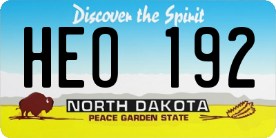ND license plate HEO192