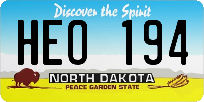 ND license plate HEO194