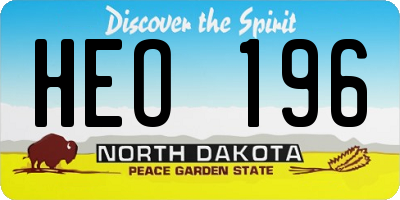 ND license plate HEO196