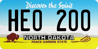 ND license plate HEO200