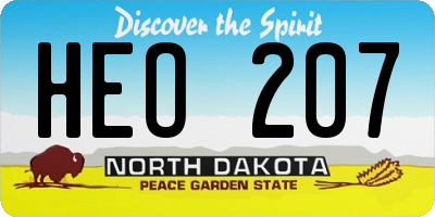 ND license plate HEO207