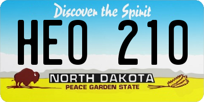 ND license plate HEO210