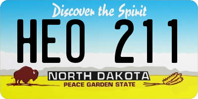 ND license plate HEO211
