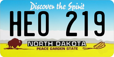 ND license plate HEO219