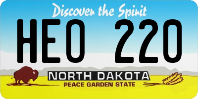 ND license plate HEO220