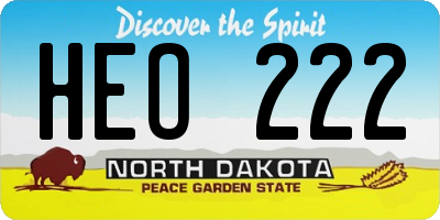 ND license plate HEO222
