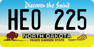 ND license plate HEO225