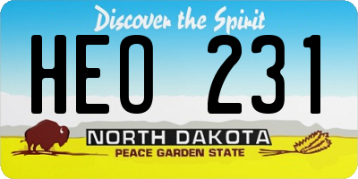 ND license plate HEO231