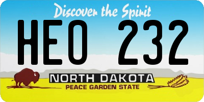 ND license plate HEO232