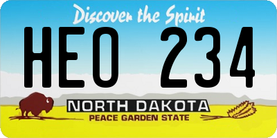 ND license plate HEO234