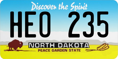 ND license plate HEO235