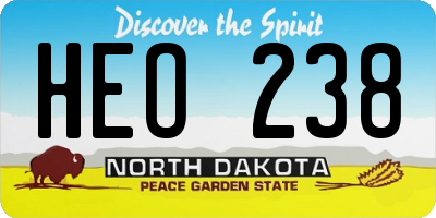 ND license plate HEO238
