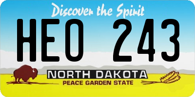 ND license plate HEO243
