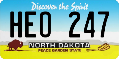 ND license plate HEO247