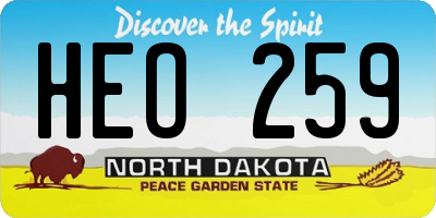 ND license plate HEO259