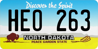 ND license plate HEO263