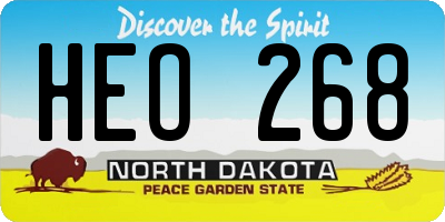 ND license plate HEO268