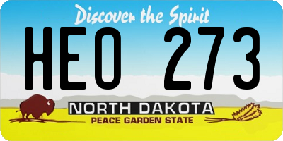 ND license plate HEO273
