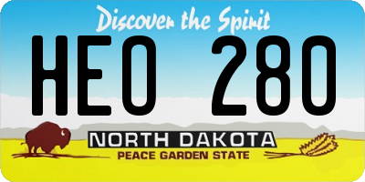 ND license plate HEO280