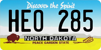ND license plate HEO285