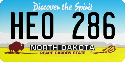 ND license plate HEO286