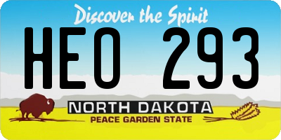 ND license plate HEO293