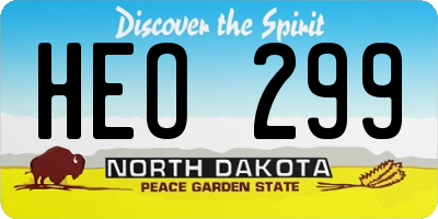 ND license plate HEO299