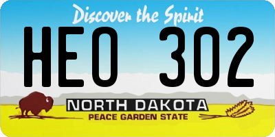 ND license plate HEO302